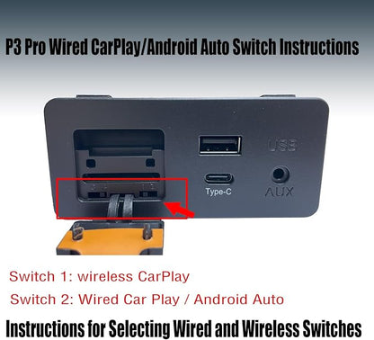 Mazda Wireless Apple CarPlay Retrofit Kit | OEM TK78669U0C USB Hub Upgrade for Wired Android Auto & Type-C Fast Charge | Compatible with CX-5, CX-9, Mazda3, Mazda6, CX-3, MX-5 (2014-2019) (P3 PRO)