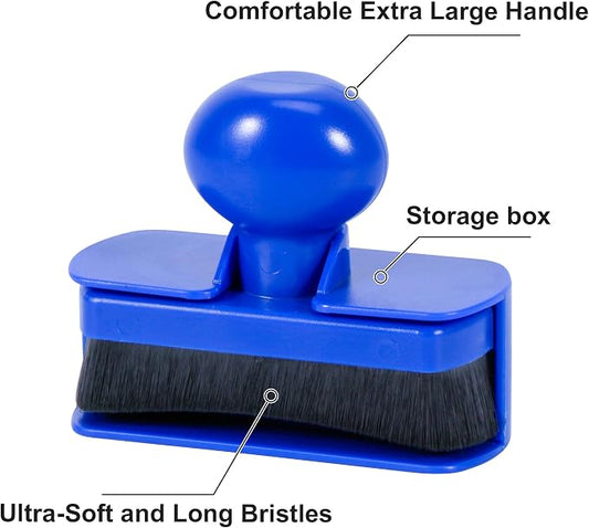 BABYSHEEP Large Car Tire Shine Applicator,Vegan Tire Shine Applicator with Curved Brush Head- Automotive Tire Dressing Applicator Brush with Storage Stand for Tire Detailing, 3.6 Inch Length (Blue)