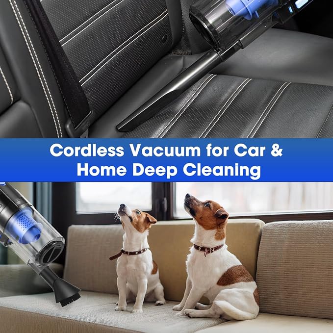 Car Cleaning Kit, Car Interior Detailing Kit with High Power Handheld Vacuum Cordless Rechargeable, Detailing Brush Set, Windshield Cleaner, Complete Auto Accessories for Men, Women Gift
