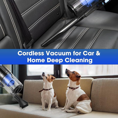 Car Cleaning Kit, Car Interior Detailing Kit with High Power Handheld Vacuum Cordless Rechargeable, Detailing Brush Set, Windshield Cleaner, Complete Auto Accessories for Men, Women Gift