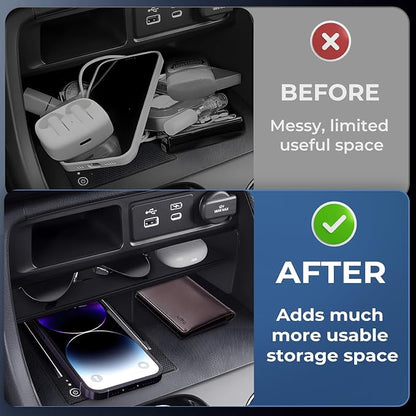 Center Console Organizer for Honda Pilot 2026 2025 2024 2023 & Passport 2026 Interior Accessories, Armrest Storage Box Insert Tray Secondary Divider for 2023-2026 Pilot & 2026 Passport, Black