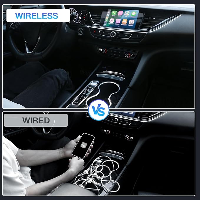 Wireless CarPlay Adapter for Apple iPhone - Converts Factory Wired to Wireless CarPlay, Plug-and-Play, Auto Connect, Compatible with Car from 2014 Onwards & iOS 10 +