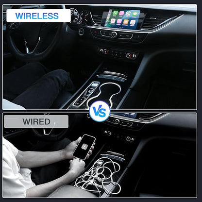 Wireless CarPlay Adapter for Apple iPhone - Converts Factory Wired to Wireless CarPlay, Plug-and-Play, Auto Connect, Compatible with Car from 2014 Onwards & iOS 10 +