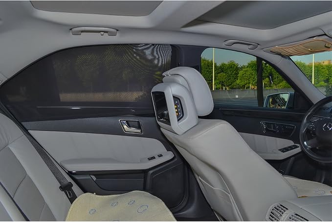 TFY Universal Car Side Window Sun Shade - Protects Your Kids from Sun Burn - Double Layer Design - Maximum Protection - Fit Most of Vehicle - 2 Pieces (Regular Contoured Window)