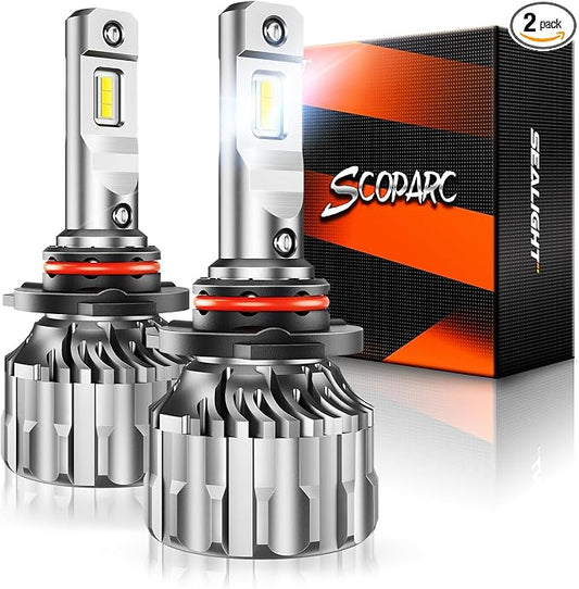 SEALIGHT 9006/HB4 Bulbs 70000LM Ultra-Bright, 70000+ Lifespan Fog Lights, 6500K Cool White 9006 Light Bulbs,Pack of 2