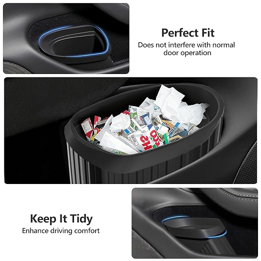 for Tesla Car Trash Can Bin Model Y Model 3 2017-2026 Accessories Mini Garbage Can Trash Bin Model Y Juniper Door Side Trash Can Model 3 Highland Multifunctional Organizers Storage