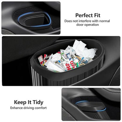 for Tesla Car Trash Can Bin Model Y Model 3 2017-2026 Accessories Mini Garbage Can Trash Bin Model Y Juniper Door Side Trash Can Model 3 Highland Multifunctional Organizers Storage