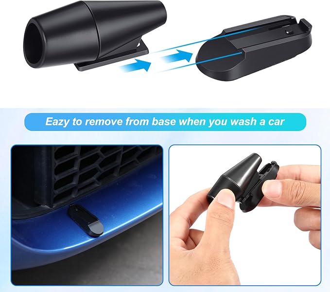 Frienda 50 Pieces Deer Whistles for Vehicles Avoids Collisions, Deer Whistles for Car, Horns for Vehicles Warning Devices with Waterproof Animal Alert for Car and Motorcycle (Black)