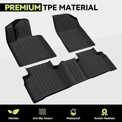 Tongama-Floor Mats for 2027 Kia Telluride 7 Seats with Bucket Seat(Only Gas), All Weather TPE Trunk Mat with Backrest Mat & 2nd Row Backrest Mats & Cargo Net for Kia Telluride Floor Liner Accessories