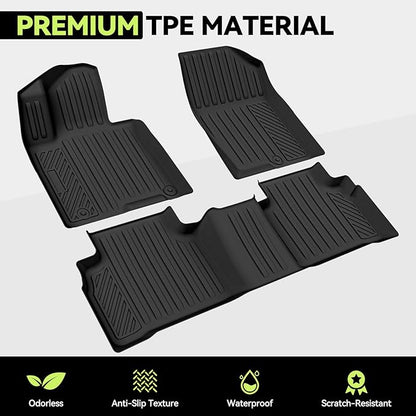 Tongama-Floor Mats for 2021-2026 Kia Sorento PHEV & Hybrid 7 Seats/Bench Seat, All Weather TPE Trunk Mat with Backrest Mat & 2nd Row Backrest Mats & Cargo Net & Door Sill Guards