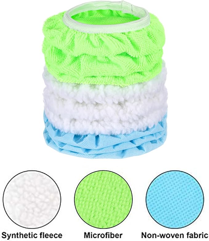 Mudder 20 Pieces Car Orbital Buffer Polisher Pad Bonnet Microfiber Max Bonnet Polishing Buffing Pad Cover(Fluorescent Green,5-6 Inches)