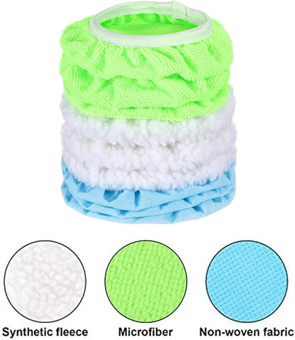 Mudder 20 Pieces Car Orbital Buffer Polisher Pad Bonnet Microfiber Max Bonnet Polishing Buffing Pad Cover(Fluorescent Green,5-6 Inches)