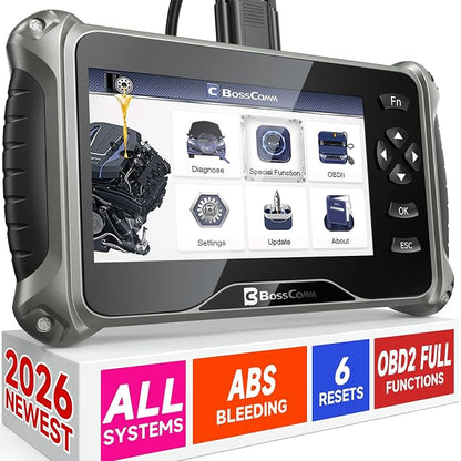 2026 BOSSCOMM IF745 Scanner Diagnostic Tool, Check Engine Code Reader with 6 Resets, ABS Bleeder/Oil/EPB/SAS/Throttle/Battery, Scanner Diagnostic Tool for Vehicles, Lifetime Free Update, Auto VIN