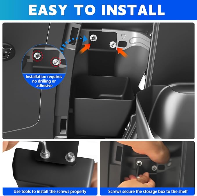 Trunk Organizer Fits for 2010-2024 Toyota 4Runner 5-Seat 2nd Row Trunk Storage Box No-Drill Compatible with 4Runner Accessories (Left Hidden)