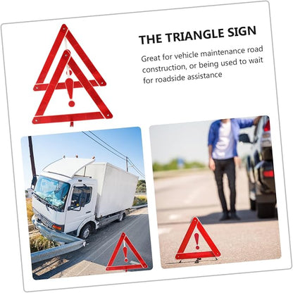 2pcs Car Warning Triangle Sign Road Safety Kit Car Maintenance Triangle Reflectors