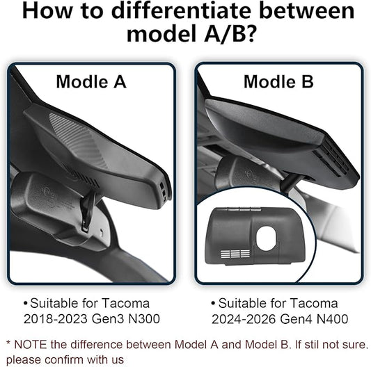 Front 4K & Rear 1080P Dash Cam Custom fit for Toyota Tacoma & Hybrid 2024 2025 2026(Model B), SR SR5 TRD Sport Pro Pre-Runner Off Road Limited etc, Integrated OEM Look, App & WiFi, GPS, 128GB Card