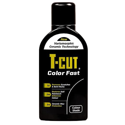 T-Cut Color Fast 3-in-1 Paint Restorer, Black - Scratch Remover, Ceramic Car Wax & Color Enhancer - Removes Swirls & Oxidation, 17 oz | Scratch Remover, Ceramic Car Wax & Color Enhancer, Removes Swirls & Oxidation