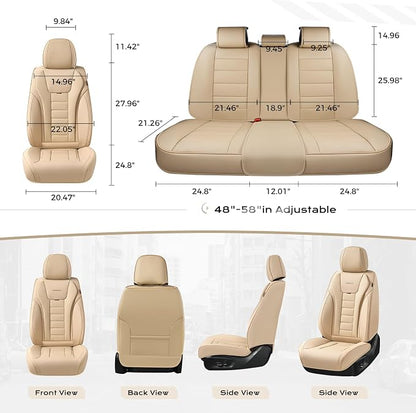 Coverado Car Seat Covers, Front Covers for Cars, Car Seat Cover Front Seats, Automotive Seat Cover, Waterproof, Leather Car Seat Cushion, Universal Interior Covers Seat Protectors for Most Cars