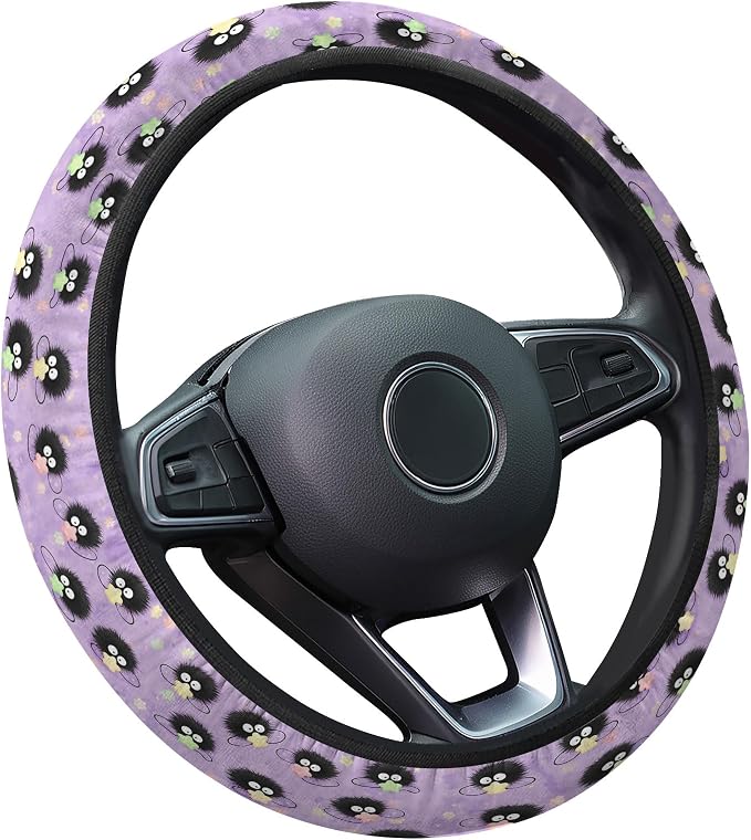GENANY Funny Sprite Steering Wheel Cover, Non Slip Polyester Car Wheel Protector for Car SUV Truck, Universal 15 Inch