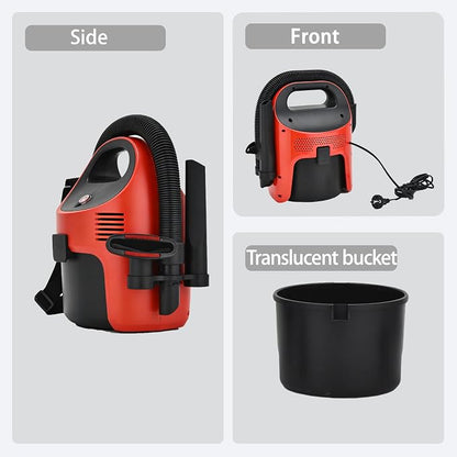 Portable Wet/Dry Vacuum, 2-Gallon, Small Shop Vacuum，Corded, Compact Wet/Dry Vacuum for Pets & Cars, Black-Red Elf