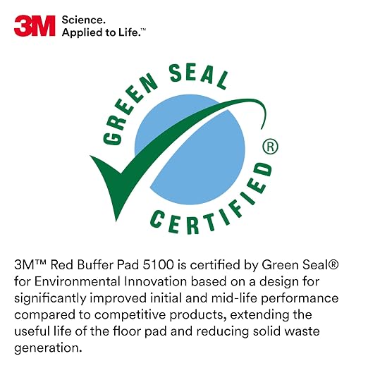 3M Red Buffer Pad 5100, 23 in