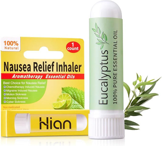 Hion Nausea Relief Inhaler-Eucalyptus, Natural Essential Oils Inhalers