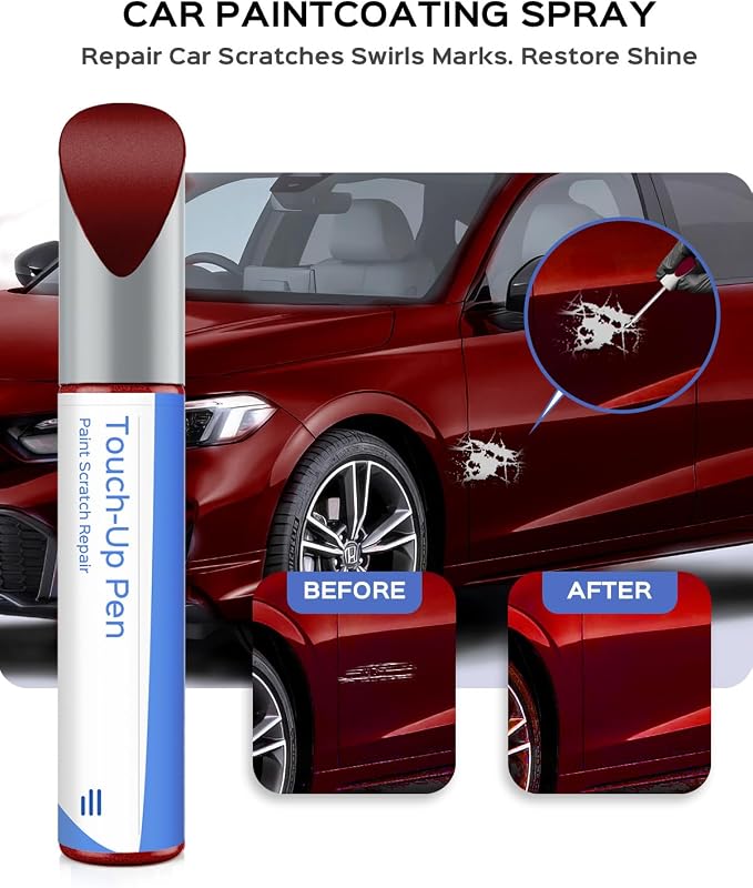 R-94 San Marino Red Touch Up Paint Compatible with Honda Exact Match Chips and Nicks Touch Up