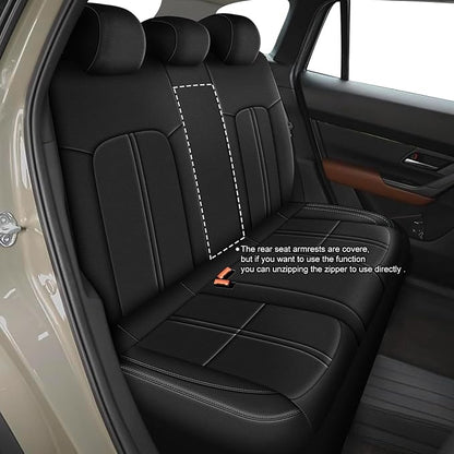 TTX LIGHTING Custom Fit Seat Covers for Mazda CX50 2023 2024 2025 2026, Full Set Faux Leather Black(CX-50 Seat Cover 2023-2026, Black)