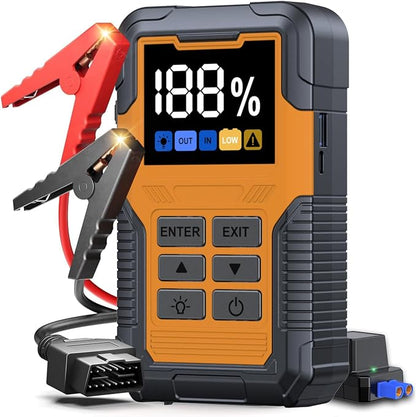 Car Battery Jumper Starter with OBD2 Scanner 7000A for All Gas & 14L Diesel | Portable Jump Starter for 12V Dead Battery, Code Reader, Scan Diagnostic Tool with Jump Cable Flashlight Emergency Kits