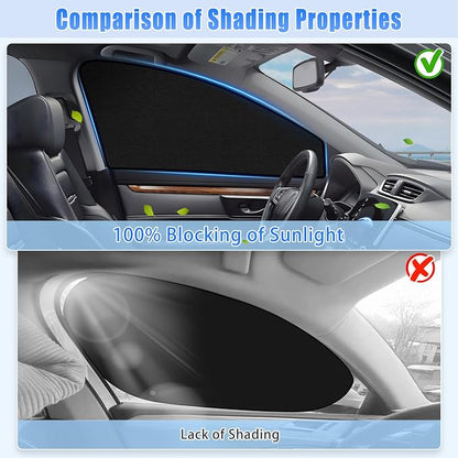 ZATOOTO Car Window Shades for Front Side Window Suede Sun Shade for Privacy, 2PCS Side Window Curtains UV Protection, Car Window Cover for Block Out Light for Camping, Sleeping, Cloth Changing