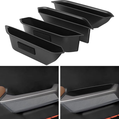 4PCS Door Handle Storage Box for Ford Bronco 2021 2022 2023 2024 2025 Accessories Phone Holder Front and Rear Door Grab Handle Pocket ABS（Not for Sport Model）