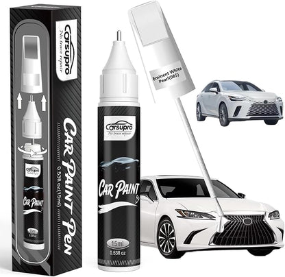 Eminent White Pearl(085) for Lexus Touch Up Paint Pen, 2 in 1 Car Scratch Remover with Pen Tip and Brush, Precise Color Match for Car Paint Scratch Repair, Quickly and Easily Fix Chips and Nicks