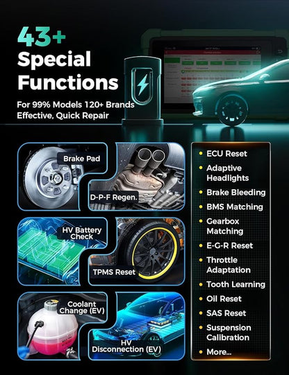 Launch X431 CRP919 EV 2026 Bidirectional Scan Tool, for Electric Vehicles New Energy Cars, All-in-One Full System Diagnostic Scanner, 43+ Reset, ECU Coding, CANFD&DOIP, FCA AutoAuth, 2Yrs Free Update