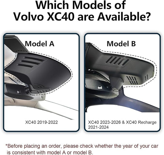 Front 4K & Rear 1080P Dash Cam Custom for Volvo XC40 2019-2022 (Model A),T4 T5 Accessories, UHD 2160P Video,WiFi & App,Integrated OEM Look,Easy to Install,G-Sensor,128GB Card
