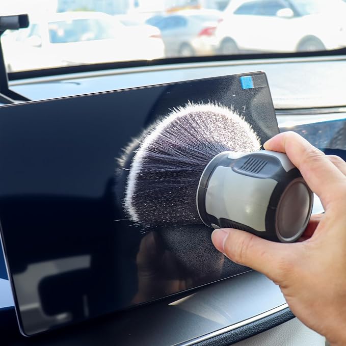 ChgImposs Detail Brushes Car Detailing, Tire Shine Brush, Automotive Interior Dusting Brush with Storage Rack, Covers Clean Large Area Inside or Outside Vehicles