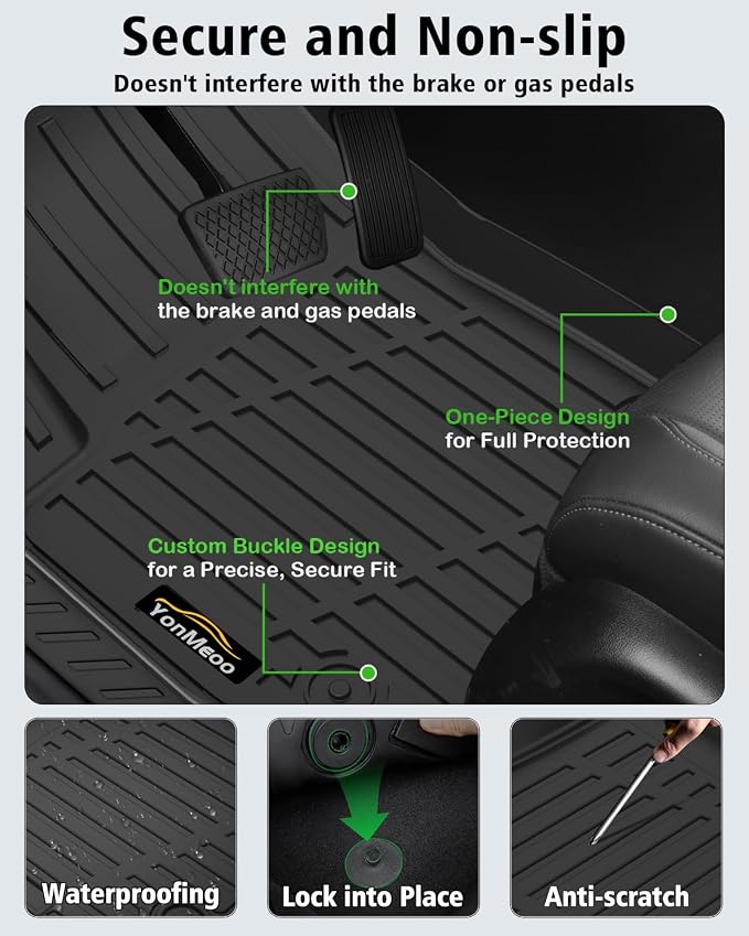 Floor Mats Custom for Nissan Kicks 2025 2026 SV/SR (Not for S) Cargo Liner with Backrest Mat All Weather TPE Rubber Full Set Floor Liners Trunk Mat for Kicks Automotive Accessories, Black