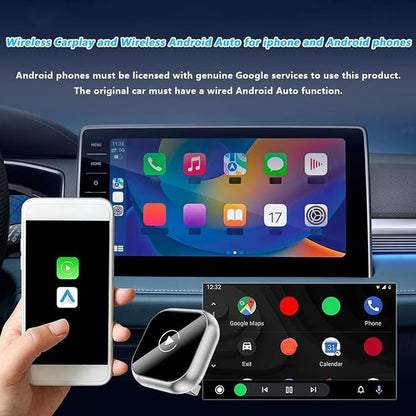 Wireless CarPlay Adapter for Mercedes Benz W204 W211 W210 W124 W212 W202 W245 W163, 2026 Upgraded Mini Plug & Play USB Fast Stable Connection 3–5s Auto Connect, B/Gold
