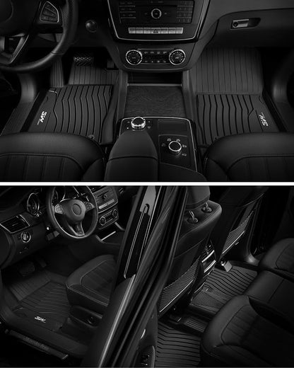 Floor Mats for Mercedes Benz GLE (2016-2018) - 3W Front and Rear 2 Rows All Weather Floor Liners Heavy Duty Custom Fit Vehicle Floor Carpet Mats Liner for Benz ML, Benz GL, Benz GLS (2017-2018), Black