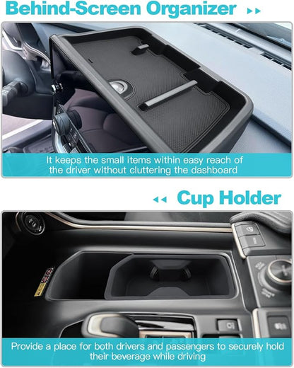 CDEFG 5PCS for 2024 2025 2026 Toyota Grand Highlander Center Console Dash Organizer 12.3-Inch Screen Storage Tray Cup Holders Door Pockets for 2025 2026 Grand Highlander Hybrid Accessories