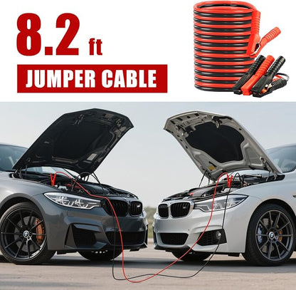 Car Roadside Emergency Kit, Vehicle Truck Safety Emergency Road Side Assistance Kits with Jumper Cables, Red