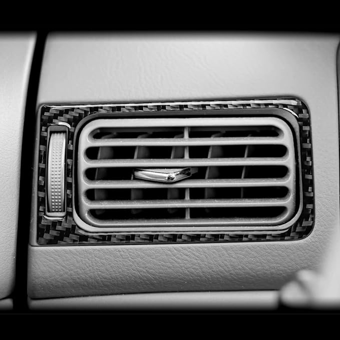Black Real Carbon Fiber Accessories Car Both Sides Air Vent Outlet Trim Frame Cover Interior Trim Sticker Decal for Toyota Corolla CE LE S 2003 2004 2005 2006 2007 2008/XRS 2005-2006 Sedan 2PCS
