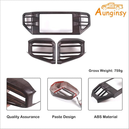Car Center Console Air Conditioning Outlet Trim Cover Kit Compatible with Toyota Tundra/Sequoia 2022-2026, Dashboard Side A/C Vent Panel Decorative Frame Protector ABS Accessories, For 8-inch Screen