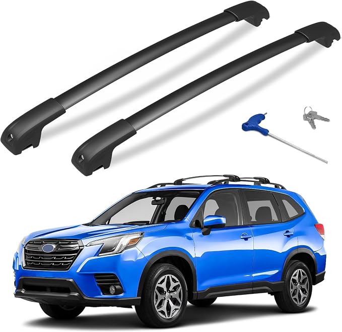 300lbs Lockable Roof Rack Cross Bars Compatible with 2014-2026 Subaru Forester (Not for Wilderness), Aluminum Roof Rails Crossbar for Rooftop Cargo Bars Luggage Kayak Bike Racks