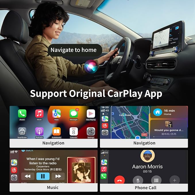 Wireless CarPlay/Android Auto 360 ° Rotation Mini Plug and Play Multicolour USB Dongle for OEM Wired CarPlay After 2016 Cars,Convert Wired to Wireless Keep Original Car Function