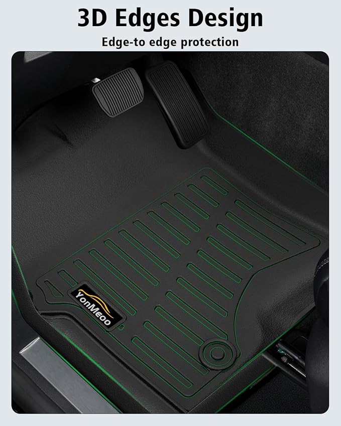 Floor Mats for 2004-2008 Ford F-150 SuperCrew Cab & for Lincoln Mark LT Crew Cab 2006-2008 All Weather TPE Floor Liners Custom Fit for 2008 F-150 1st & 2nd Row Anti-Slip Full Set Car Mats