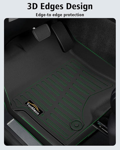 Floor Mats for 2004-2008 Ford F-150 SuperCrew Cab & for Lincoln Mark LT Crew Cab 2006-2008 All Weather TPE Floor Liners Custom Fit for 2008 F-150 1st & 2nd Row Anti-Slip Full Set Car Mats