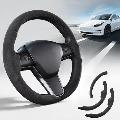 Steering Wheel Cover for Tesla Model 3(2017-2023) Model Y(2020-2024), Steering Wheel Accessories for Tesla Model 3/ Y