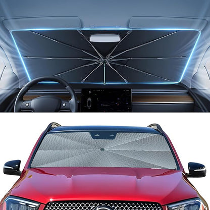 Autorder Windshield Sun Shade Umbrella for 2012-2026 Mercedes Benz GLE 350 450 Accessories,Upgraded Ice Crystal Material,Easy Setup Umbrella Sunshade for Car Windshield,100% Sun Blocking