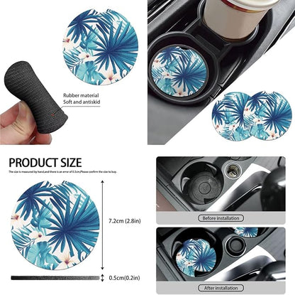 10 Pack Tropical Palm Leaves Car Seat Covers, Hawaii Hibiscus Plants Front Seats Rear Bench Polyester Car Interior Cover, Universal Auto Accessories for Sedans, SUVs