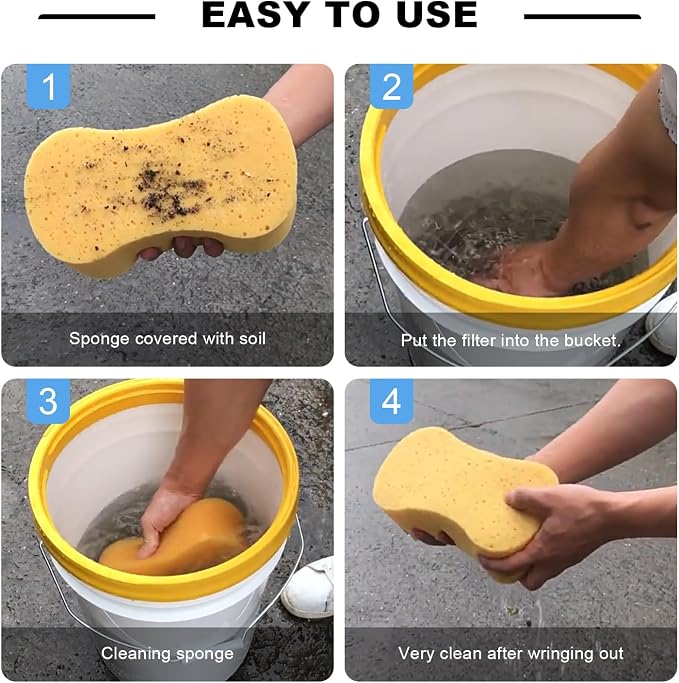 2PCS Car Wash Bucket Insert, Auto Washing Grit Trap Bucket Filter Removes Dirt & Debris, Car Dirt Guard Detailing & Cleaning Tool Fits 12 Inch Diameter or 3-5 Gallon Buckets (Black)